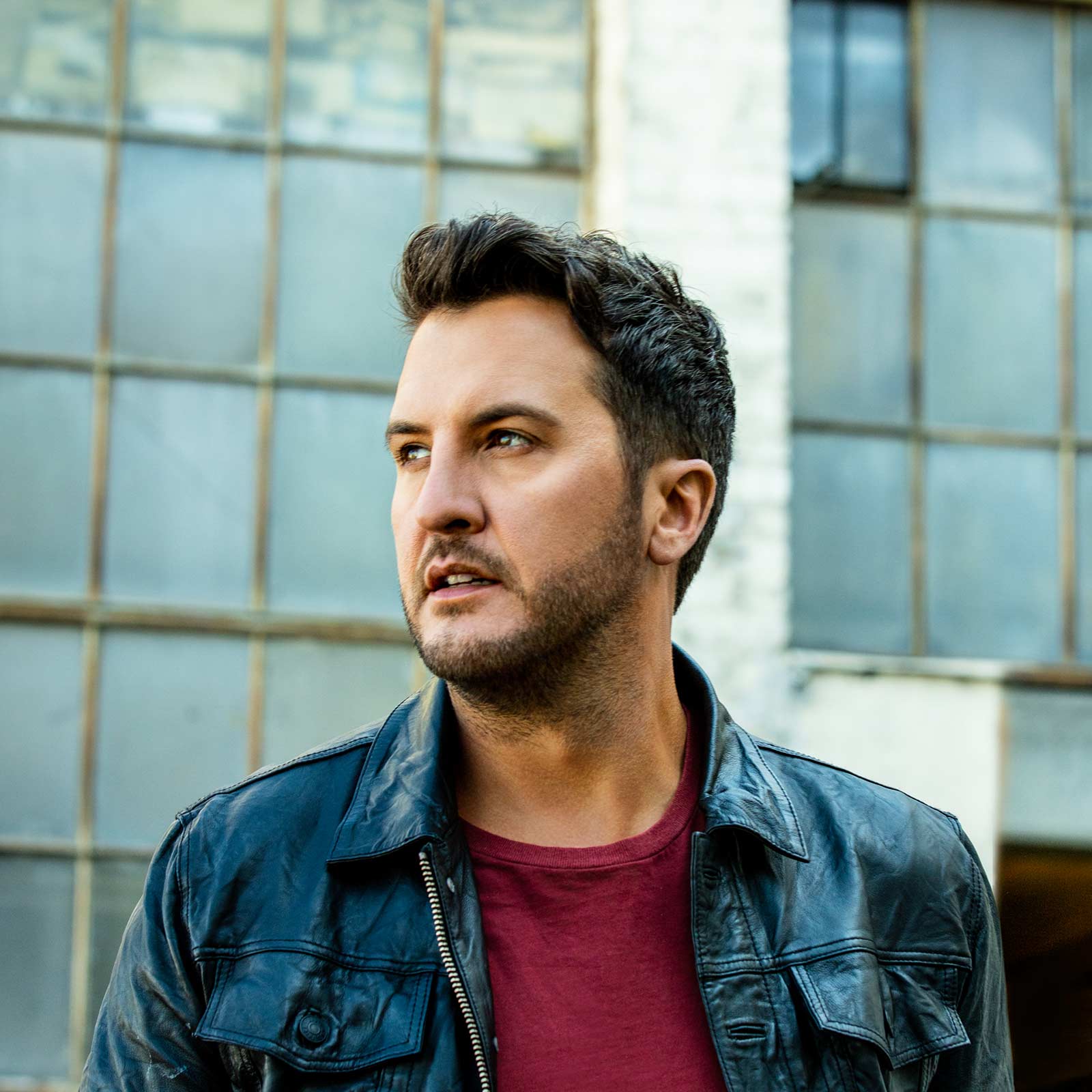 Photo of Luke Bryan in a blue jacket